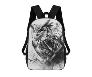 sinyumoney Great Horned Owl Backpack School Bag Water Resistant Computer Rucksack for Teenage Girls Boys Women Men 17inch