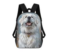 sinyumoney Great Pyrenees Dog Portrait Backpacks Children's Backpacks School Bag 3D Printed Children's School Backpack Fashion Travel Backpacks for Kids Elementary Middle School 17inch