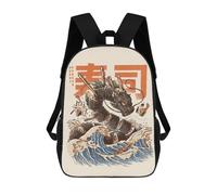 sinyumoney GREAT SUSHI DRAGON 3D Printed Kids School Bag Rucksacks Children's School Fashion Casual Back Pack High Capacity Travel Book Bags Backpack for Kids 17inch