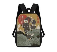 sinyumoney Great Sushi Wave Children's Backpacks School Backpack 3D Printed for Kids Travel Rucksacks Book Bags Kids 17inch School Bag