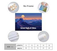 sinyumoney Great Wall of China Landscape Art Work for Home Walls Wall Decor Ready to Hang for Bathroom Toilet Decor Large Canvas Wall Art for Living Room 24x36inch(60x90cm)