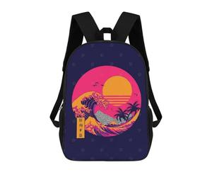 sinyumoney Great Wave Kanagawa Backpack School Bag Water Resistant School Bag Business Backpack for Girls Boys Teenage 17inch