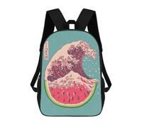 sinyumoney Great Wave of Watermelon Children's School Backpack Fashion Casual Children's Backpacks 3D Printed School Bags Boy Large Backpack 17inch