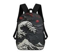 sinyumoney Great Wave Off Kanagawa School Bags Daypacks Business Backpack Water Resistant Bookbag for School/Work/Travel 17inch