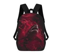 sinyumoney Great White Shark Attack School Backpack Water Resistant Travel Backpack Computer Bag for Men, Women & Teenage Boys 17inch