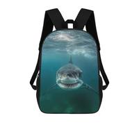 sinyumoney Great White Shark Backpack 3D Print Kids Bag Elementary Students Daypack Lightweight School Bag for Children Girls Boys Nursery Lunch Pack 17inch