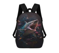 sinyumoney Great White Shark in Coral Reef Backpack School Bag School Secondary High School College Backpack Travel for Teenage Girls Boys Women Men 17inch