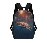 sinyumoney Great White Shark Underwater Backpack School Rucksack Casual Daypacks School Work Travel Bag for Men, Women & Teenage Boys 17inch