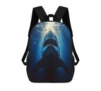 sinyumoney Great White Shark Underwater Portrait Backpacks 3D Printed Kids School Backpack School Bag Fashion Rucksacks for Boys Elementary And Middle School Students 17inch