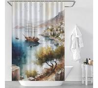 sinyumoney Gr oast with Ships Anti-Mould Proof Resistant Quick Drying Proof Resistant Bath Curtains for Shower for Bathroom Wet Room 46.85x70.87Inch（119x180cm）