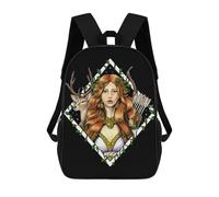 sinyumoney Greek Goddess Artemis Children's School Backpack 3D Printed for Kids Travel Rucksacks Book Bags Kids School Bag 17inch