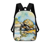 sinyumoney Greek Tortoise Watercolor Rucksacks 3D Printed Children Backpacks Fashion Casual Daypack Cute Travel Bags Outdoor Casual Daypack for Boy And Girl 17inch