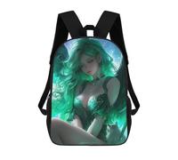 sinyumoney Green Angel Wings Fantasy Artwork Backpack School Bag Business Durable Laptop Bag for Campus Outdoor Travel Sports 17inch
