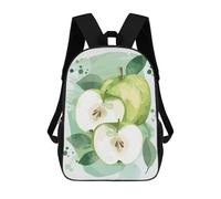 sinyumoney Green Apple Watercolor Illustration School Backpack 3D Printed Children's 17inch Backpacks Bag Bookbag for Kids Boy Girl Book Bags Kids School Bag Travel Rucksacks