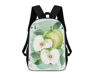sinyumoney Green Apple Watercolor Illustration School Backpack 3D Printed Children's 17inch Backpacks Bag Bookbag for Kids Boy Girl Book Bags Kids School Bag Travel Rucksacks