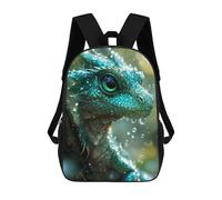 sinyumoney Green Baby Dragon 3D Printed School Backpack Casual Children's Backpacks 3D Printed School Bag for Boys Elementary And Middle 17inch