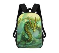 sinyumoney Green Dragon Sky School Bags Rucksack Casual Daypacks School Work Travel Bag for Campus Outdoor Travel Sports 17inch