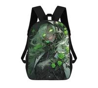 sinyumoney Green-Eyed Anime Girl School Backpack Water Resistant School Bag Business Backpack for Boys/Girls/Teenagers 17inch