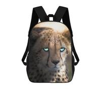 sinyumoney Green-Eyed Cheetah Close-Up Children's Backpacks School Backpack 3D Printed Backpack for Kids Travel Rucksacks Book Bags Kids School Bag 17inch