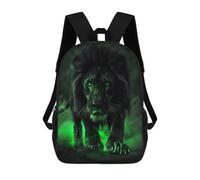 sinyumoney Green Glowing Lion Art Print Backpack School Lightweight Airport College Students Back Pack for Girl, Teen Girls 17inch