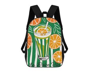 sinyumoney Green Italian Drink Art School Bags School Secondary High School College Backpack Travel for Girl, Teen Girls 17inch