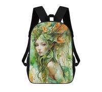 sinyumoney Green Leafy Forest Fey Backpack School Bag Water Resistant School Bag Business Backpack - Perfect for Travel, Work And Daily Use 17inch