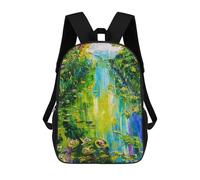 sinyumoney Green River 3D Printed Children's School Backpack for Kids High Capacity Travel Rucksacks 17 Inch Book Bags Kids