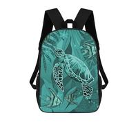 sinyumoney Green Sea Turtles School Bags High Secondary School Bags Casual Backpack for Campus Outdoor Travel Sports 17inch