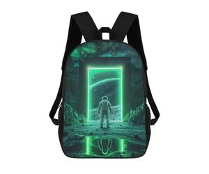 sinyumoney Green Space Neon Portal Backpack 3D Printed Kids School Backpack High Capacity Travel Backpacks Book Bags Kids Backpack 17inch