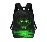 sinyumoney Green Tiger in Water School Backpack Lightweight Schoolbag Dayback Bookbag College for Camping Outdoor Adventures And Daily Travel 17inch