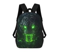 sinyumoney Green Tiger Roar -1 Backpack School Bag Fashion Stationery Backpack Waterproof Casual Daypacks- Perfect for Travel, Work And Daily Use 17inch