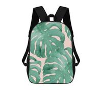 sinyumoney Green Tropical Leaves Backpack, Children's Backpack, Student School Bag Bookbag Rucksack, 3D Printed School Bag for Boys Girls 17inch