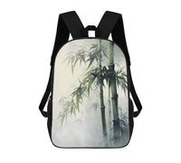 sinyumoney Green Zen Bamboo Paradise Backpack 3D Printed Children's School Backpack for Kids High Capacity Travel Rucksacks Book Bags Kids School Bag Back Pack 17inch