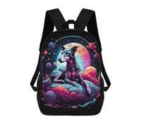 sinyumoney Greyhound Puppies Rucksacks 3D Printed Children Backpacks Fashion Casual Daypack Cute Travel Bags Outdoor Casual Daypack for Boy And Girl 17inch