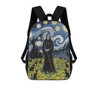 sinyumoney Grim Cats on Starry Night Children's Backpacks 17inch School Backpack 3D Printed Bag Bookbag for Kids Travel Rucksacks Boy Girl Book Bags Kids School Bag