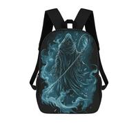 sinyumoney Grim Reaper Illustration Backpacks Kids School Backpack School Bag 3D Printed School Bag for Boys Elementary And Middle School Students 17inch