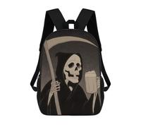 sinyumoney Grim Reaper with Beer School Backpack Computer Rucksack for School/Work/Travel- Perfect for Travel, Work And Daily Use 17inch