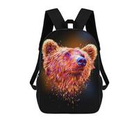 sinyumoney Grizzly Bear Abstract Children's School Backpack Fashion Casual Children's Backpacks 3D Printed School Bags Boy Large Backpack 17inch
