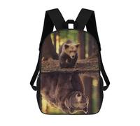 sinyumoney Grizzly Bear Mindset Rucksack Secondary Causal Travel High School Bags for Boys/Girls/Teenagers 17inch