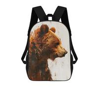 sinyumoney Grizzly Bear Painting Backpacks Kids School Backpack School Bag 3D Printed School Bag for Boys Elementary And Middle School Students 17inch