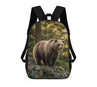 sinyumoney Grizzly Bear Portrait in Forest School Backpack Computer Rucksack for School/Work/Travel- Perfect for Travel, Work And Daily Use 17inch