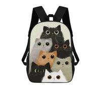 sinyumoney Group of Cute Cartoon Cats Backpack School Lightweight Casual Daypack School Backpacks for Men, Women & Teenage Boys 17inch