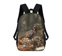 sinyumoney Grouse Bird in The Forest Children's Backpacks School Backpack 3D Printed for Kids Travel Rucksacks Book Bags Kids 17inch School Bag