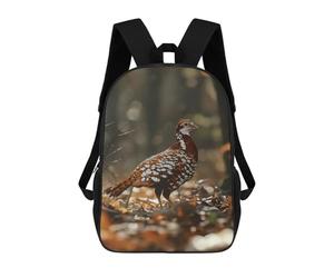 sinyumoney Grouse Bird in The Forest Children's Backpacks School Backpack 3D Printed for Kids Travel Rucksacks Book Bags Kids 17inch School Bag