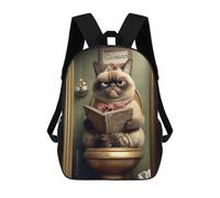 sinyumoney Grumpy Cat Reading Book-4 Children's Backpack, Schoolbag Large Capacity Students Bookbag Rucksack Knapsack for Boys Girls Adults Teen 17inch