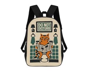 sinyumoney Grumpy Cat Reading Newspaper on Toilet School Bags School Secondary High School College Backpack Travel for Men, Women & Teenage Boys 17inch