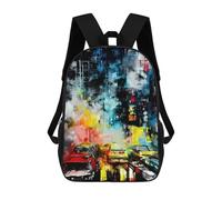 sinyumoney Grunge Hong Kong School Bag 3D Printed Backpacks Fashion Kids School Backpack Boys Rucksacks for Boys Middle School Students 17inch