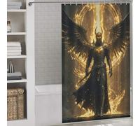 sinyumoney Guardian of The Rift Anti-Mould Proof Resistant Thicken Durable Polyester Bathroom Decor Curtains for Bathroom with Hooks 53.54x70.87Inch（136x180cm）