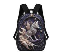 sinyumoney Guardian Steampunk Fox Backpacks Kids School Backpack School Bag 3D Printed Fashion School Bags for Boys Elementary And Middle School Students 17inch