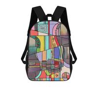 sinyumoney Guitar Complex Backpacks Kids School Backpack School Bag 3D Printed Fashion School Bags for Boys Elementary And Middle School Students 17inch
